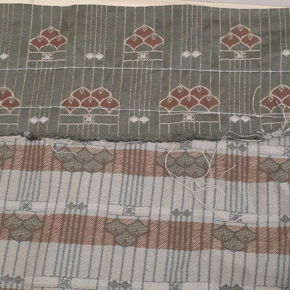 CUSTOM Mid-Century Statement Drapery Curtain Panels Green Gold 80"W×86" Long - Picture 8 of 11